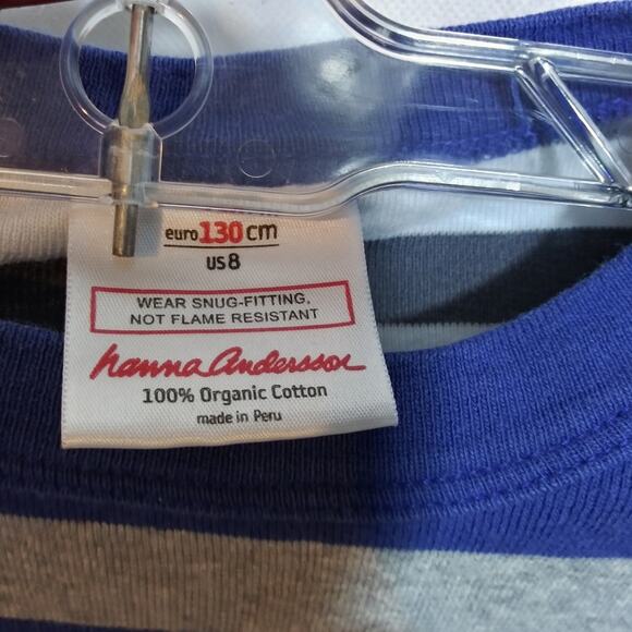 Hanna Andersson Multi-striped Organic Pajama Set Size 8 - Picture 4 of 9